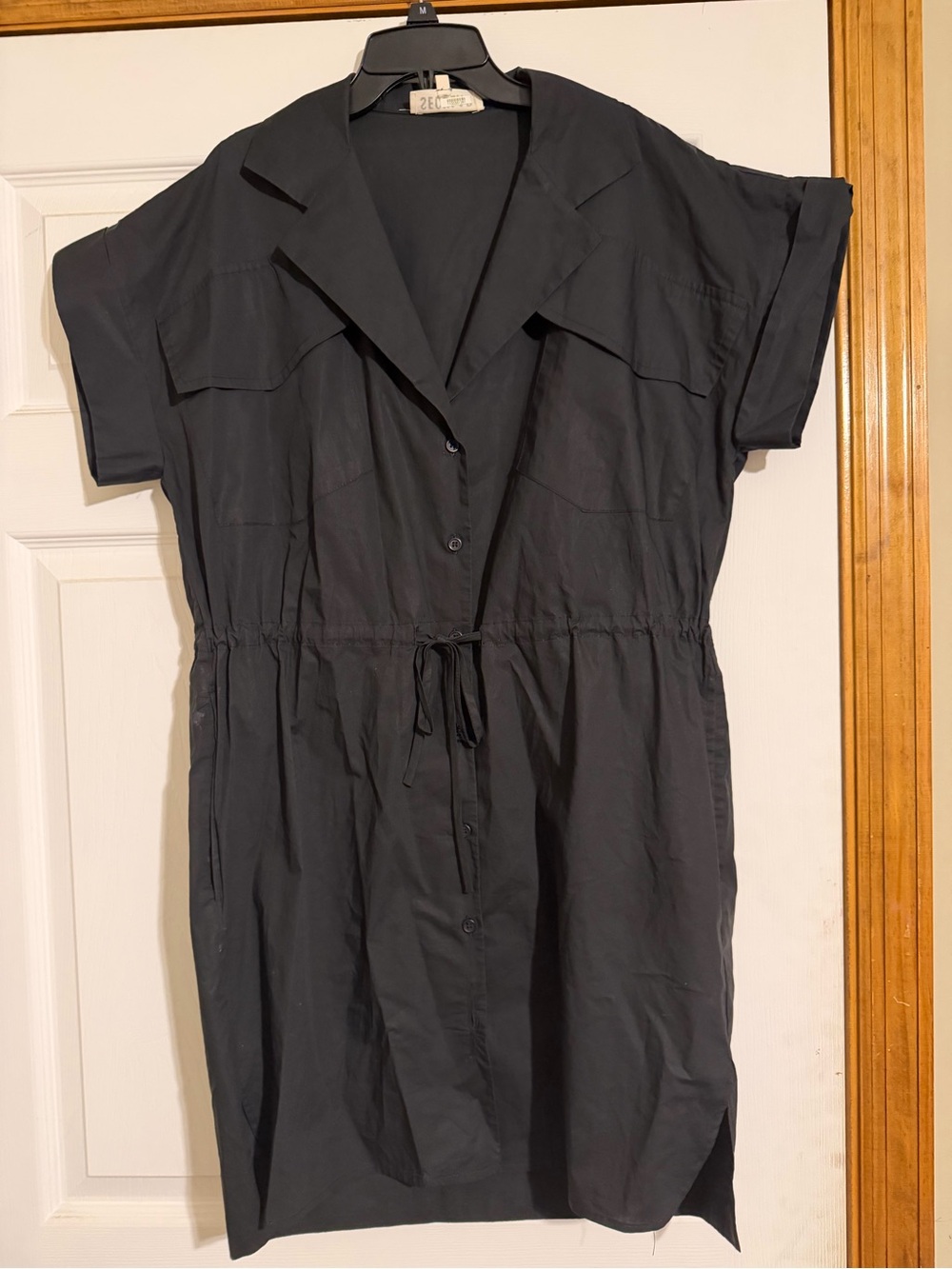SECULAR lab black 100% cotton from Italy utility dress black size XS perfect con